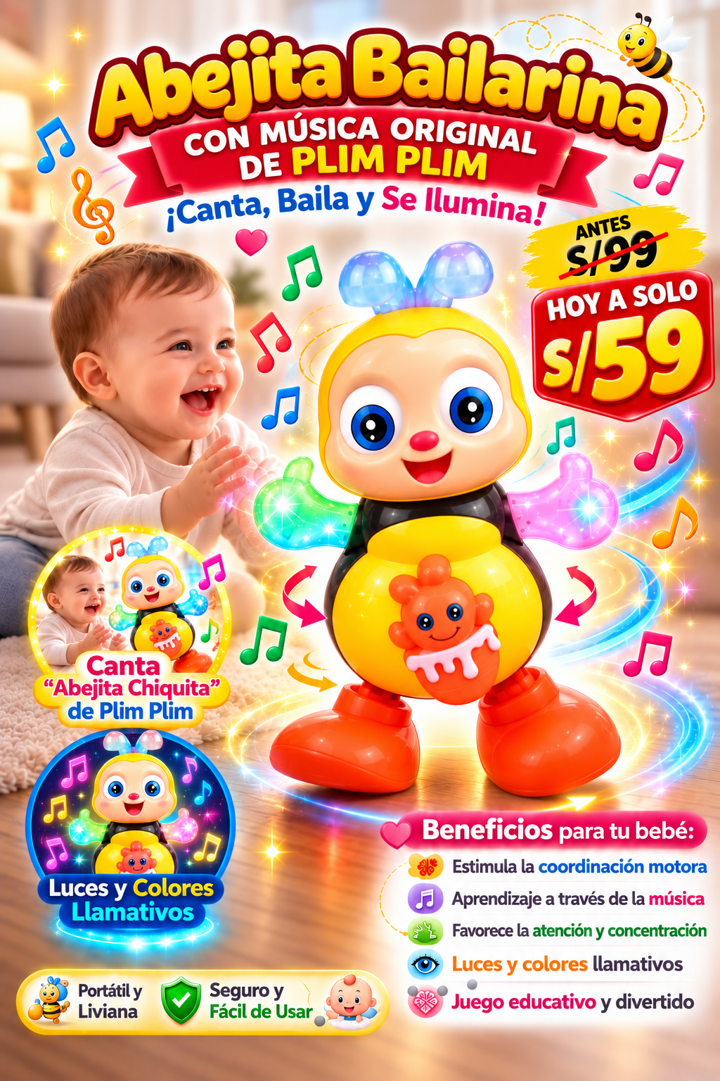 ABEJITA BAILARINA CON MUSICA ORIGINAL DE PLIM PLIM